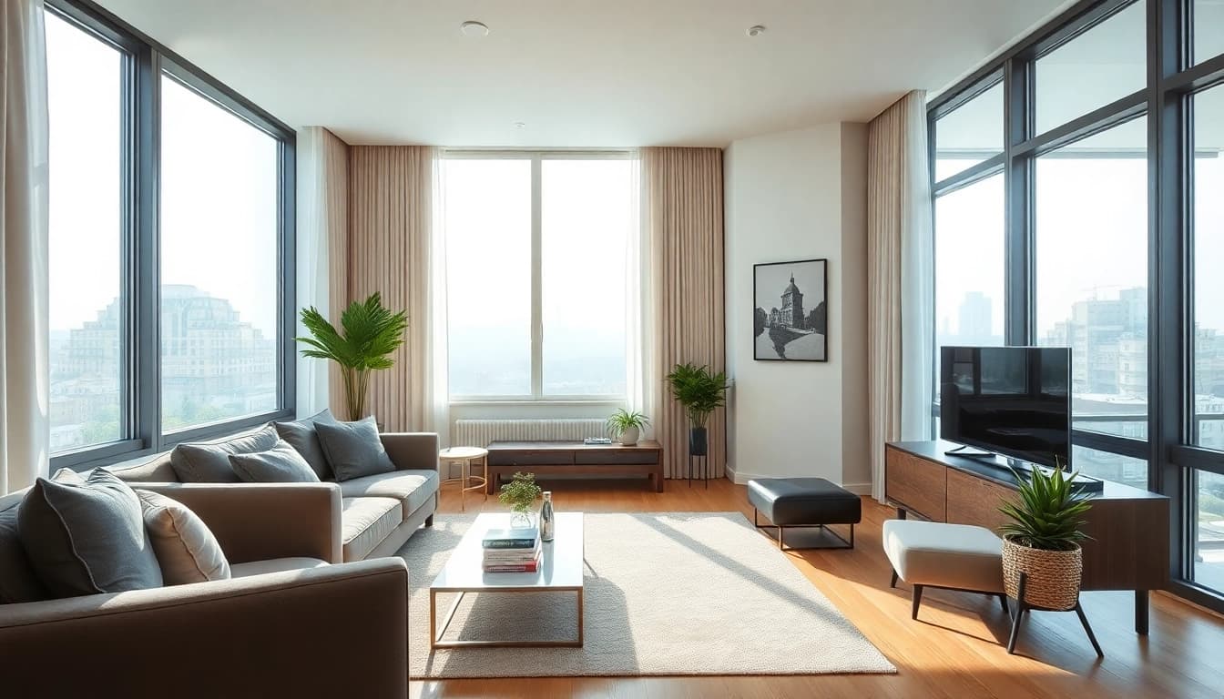 Vertrauenswürdiger Immobilienmakler Frankfurt Preungesheim zeigt luxuriöse Wohnung mit modernem Design.