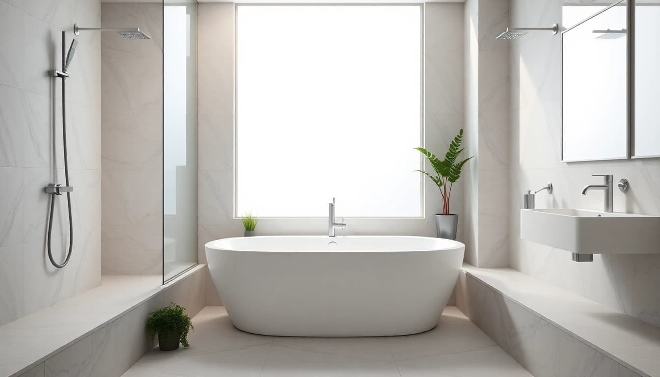 Duschkabine 80x80 in einem eleganten Badezimmer, stilvoll und modern.