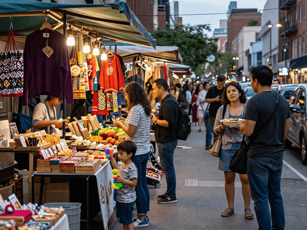 Experience the lively street market atmosphere with rokok88 flair, where vendors showcase local delicacies and crafts in a vibrant urban setting.