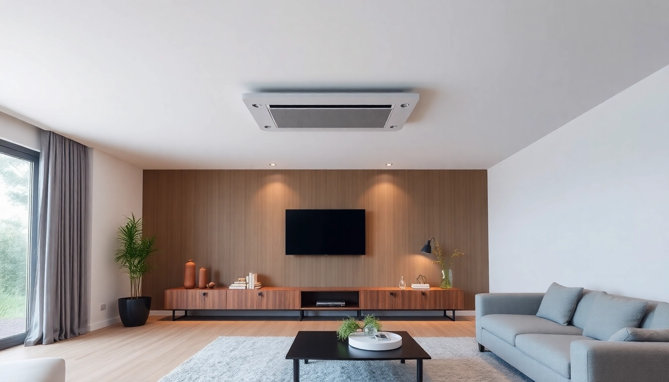Klimaanlage in modernem Wohnraum, sorgt für angenehme Raumtemperatur und stilvolle Atmosphäre.