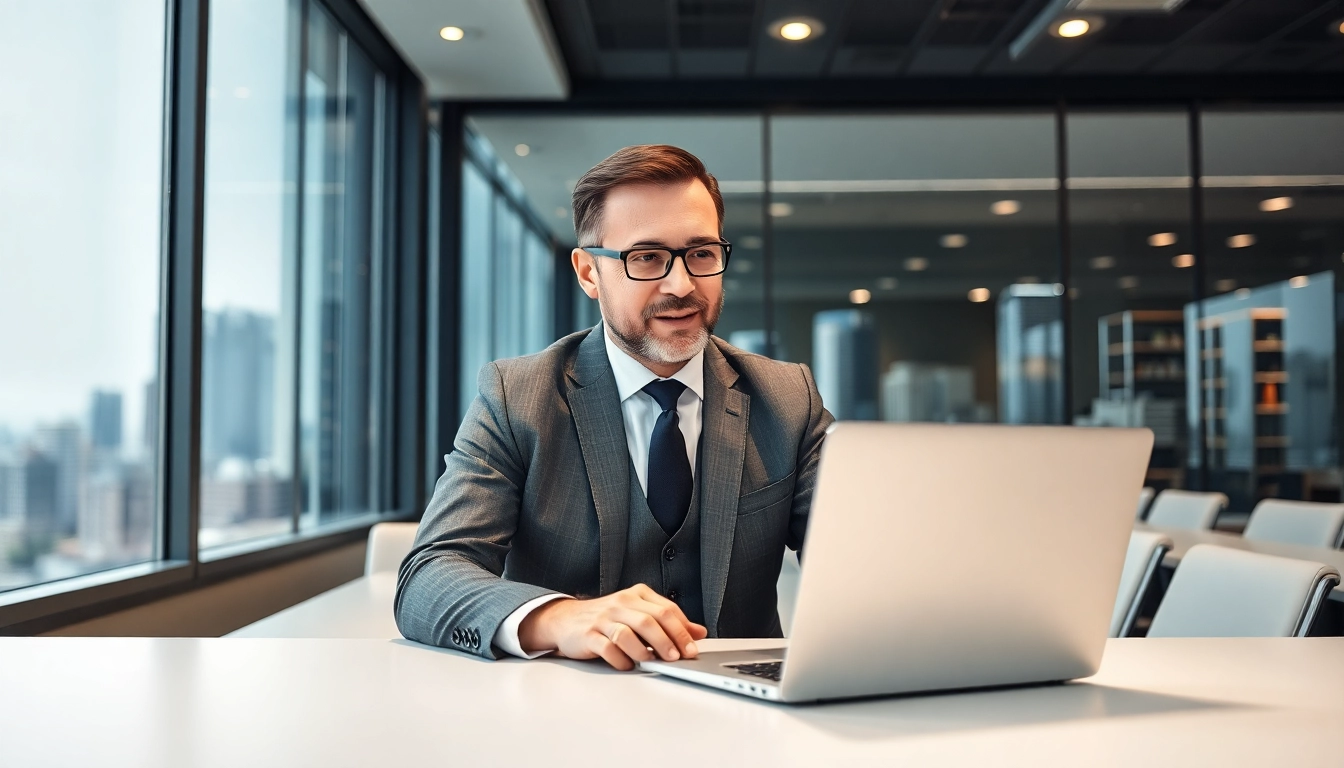 Professioneller Headhunter Frankfurt bei der Arbeit in modernem Büro.