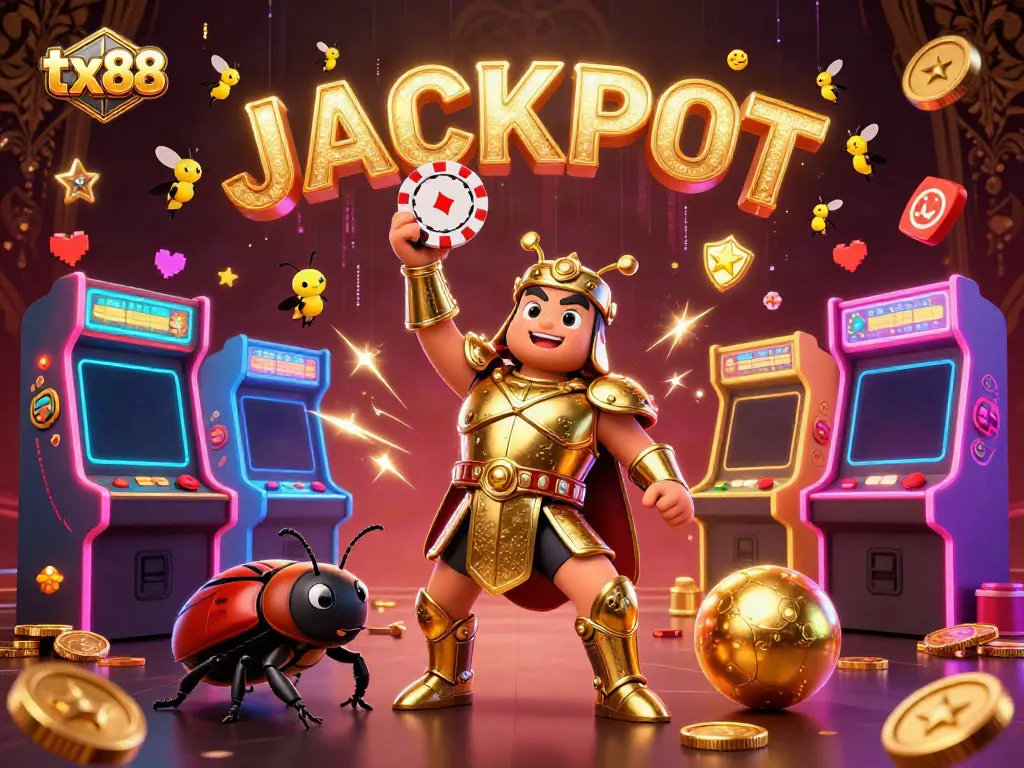 Experience the excitement of tx88 online casino with vivid 3D characters in a celebratory scene.
