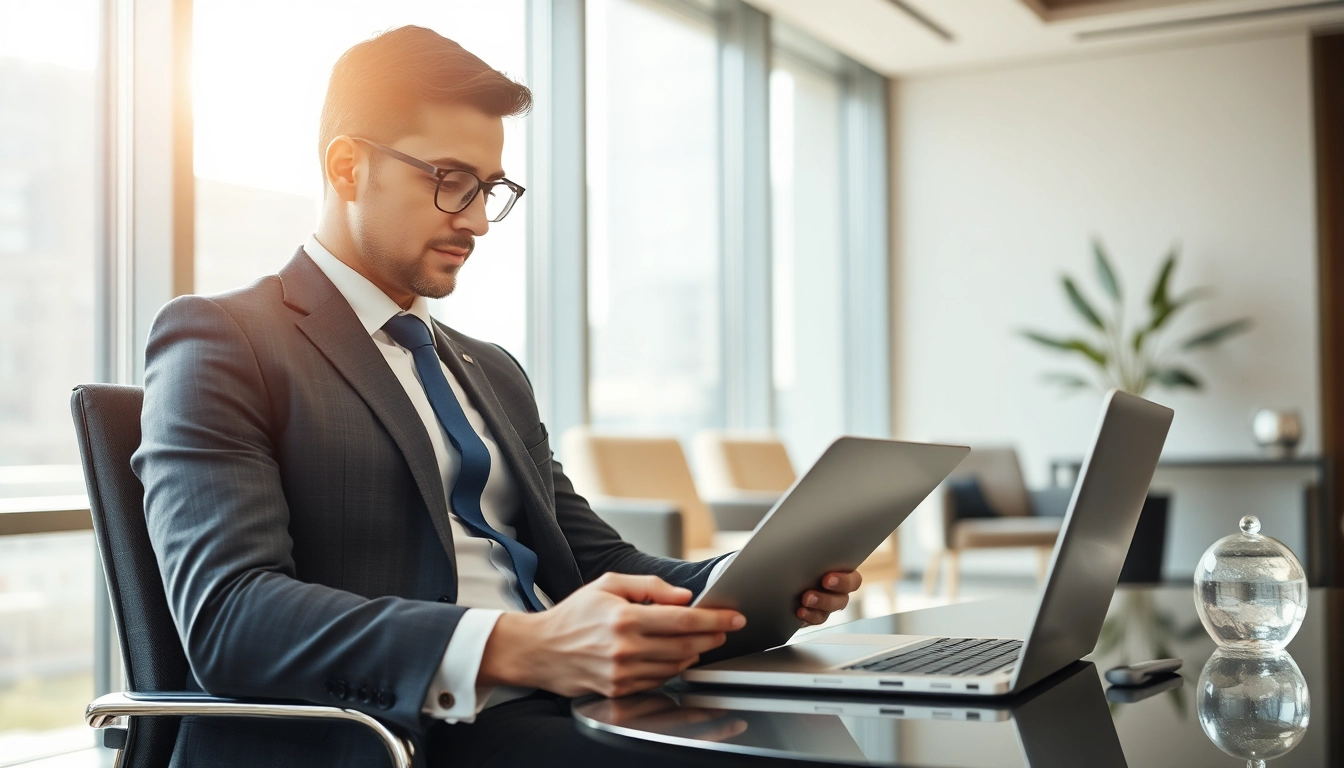Professioneller Headhunter CEO, der in einem modernen Büro arbeitet, professionell und engagiert.