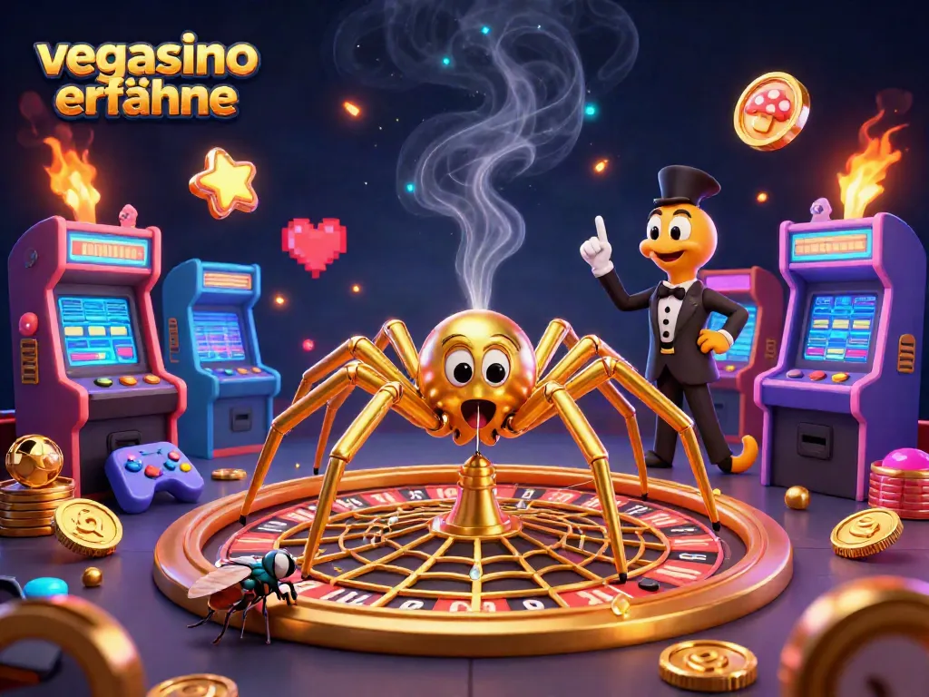 Experience the excitement of vegasino erfahrungen with a golden spider and centipede croupier at a vibrant casino