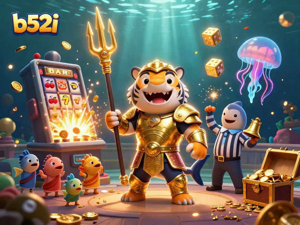 Experience thrilling wins at b52i with a dynamic underwater casino scene featuring exciting games.