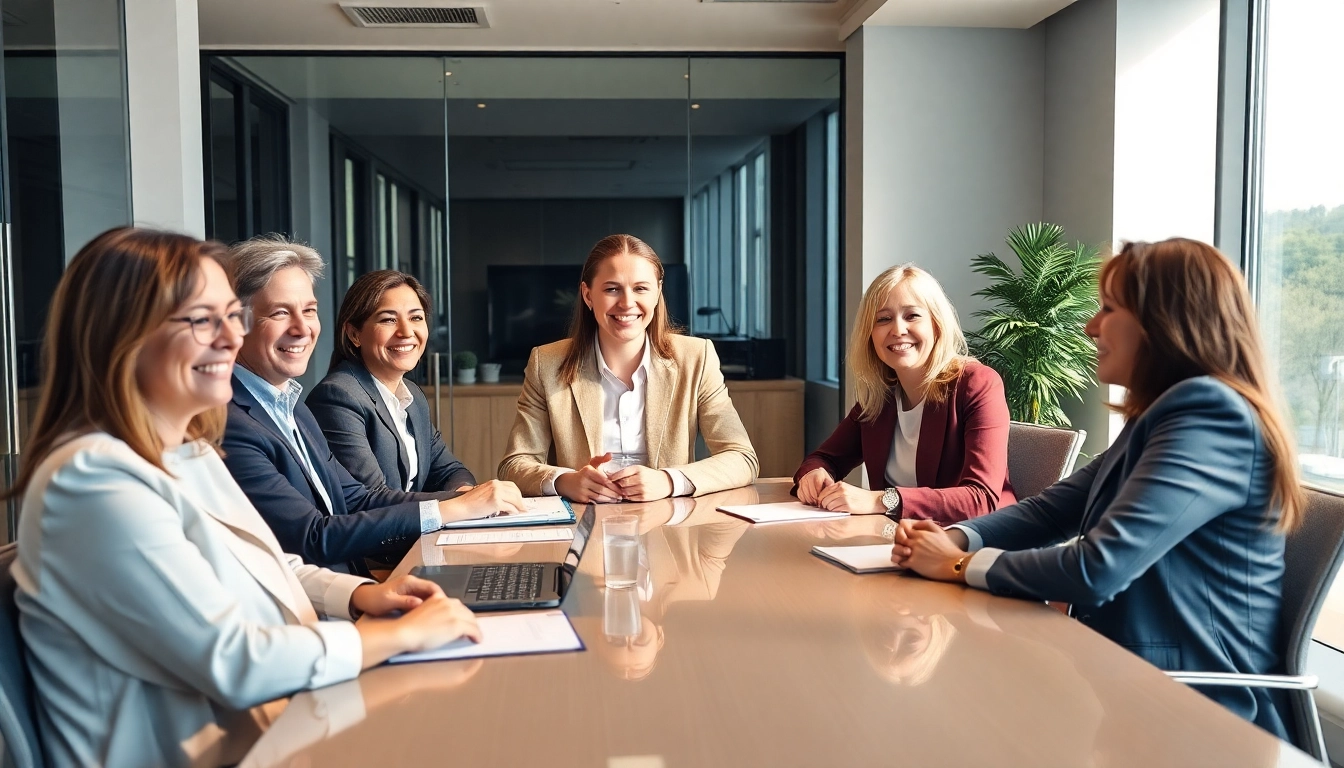 Facilitating Executive Outplacement sessions with professionals in a welcoming office environment.