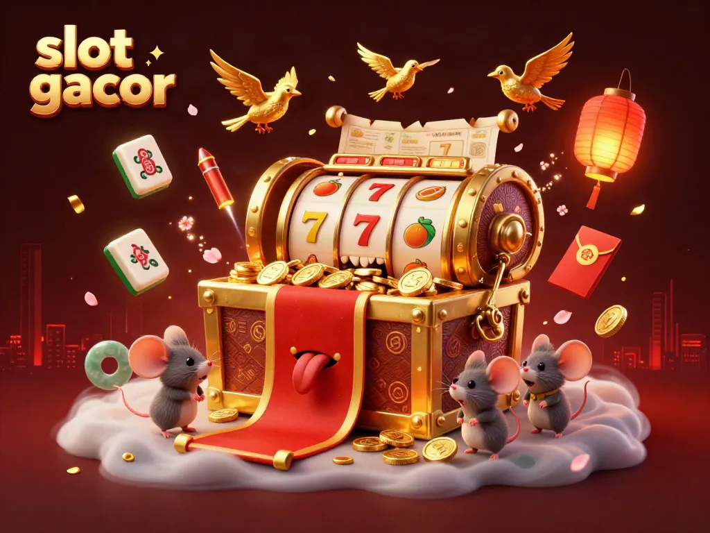 Engage with immersive slot gacor gameplay as treasure lures adventurer mice in a captivating 3D illustration.