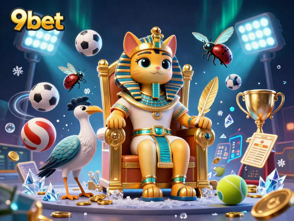 Experience the dynamic thrill of 9bet with immersive sports betting action amidst golden treasures.