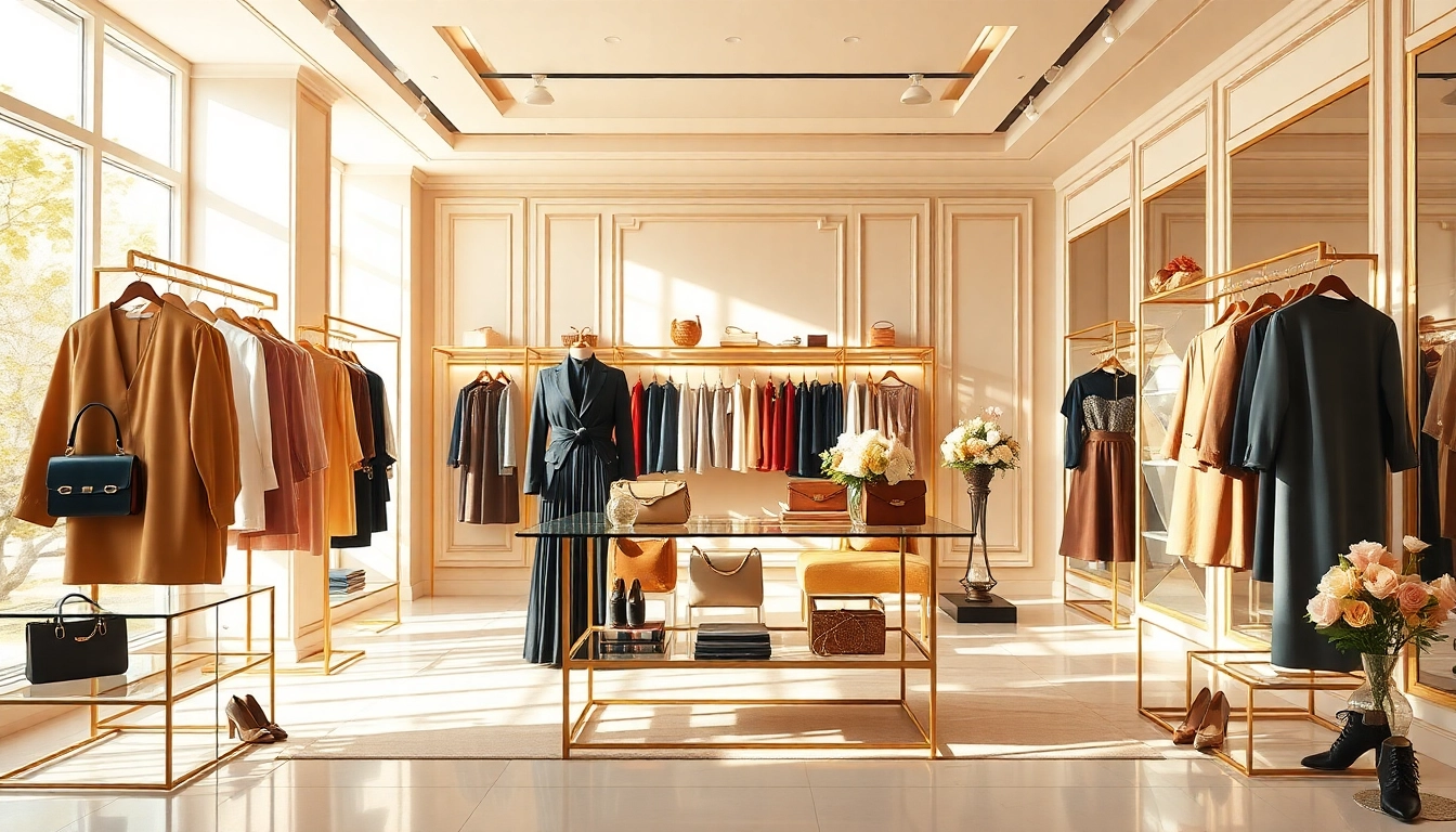 Shop unique luxury fashions at Alvionz, featuring high-end apparel in an elegant boutique.