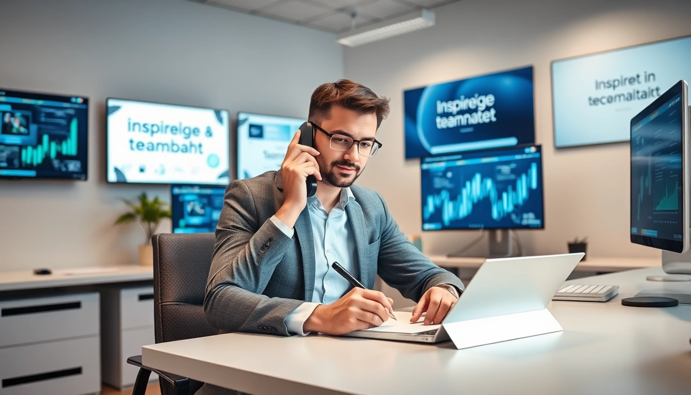 Headhunter IT, der dynamisch in einem modernen Büro arbeitet und Talente rekrutiert.