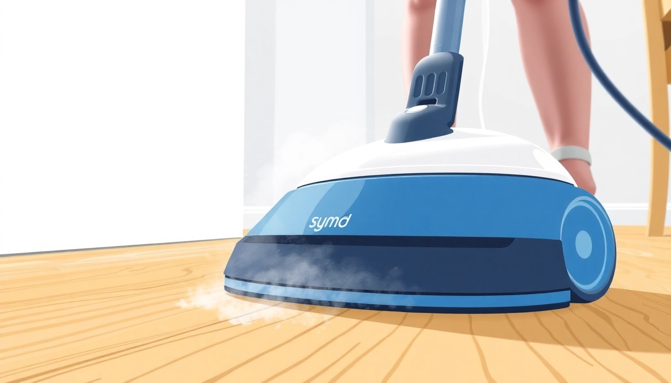 Efficient dampfreiniger effectively cleaning hardwood floors with steam power.