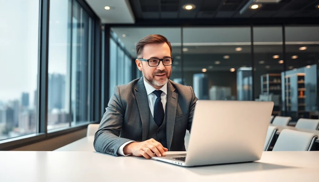 Professioneller Headhunter Frankfurt bei der Arbeit in modernem Büro.