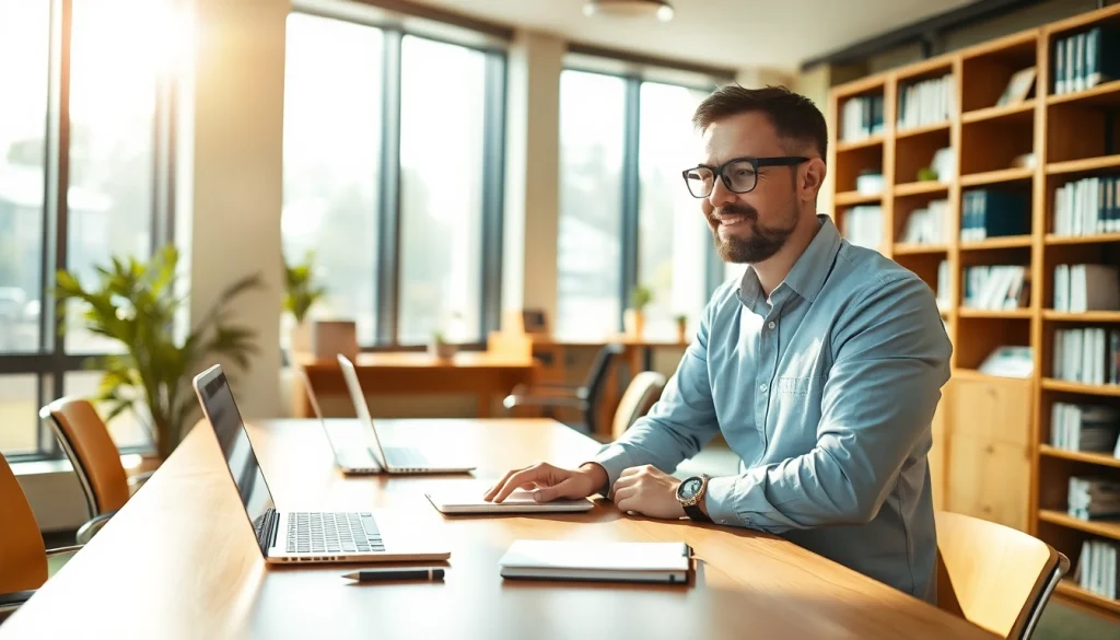 Headhunter IT präsentiert professionelle Rekrutierung im modernen Büro mit warmem Licht.