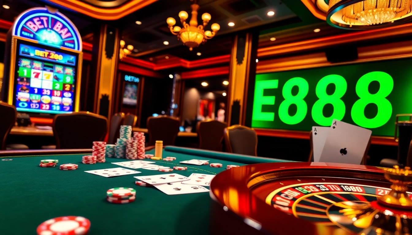 Experience excitement at BET88's luxury casino with vibrant tables and slots.