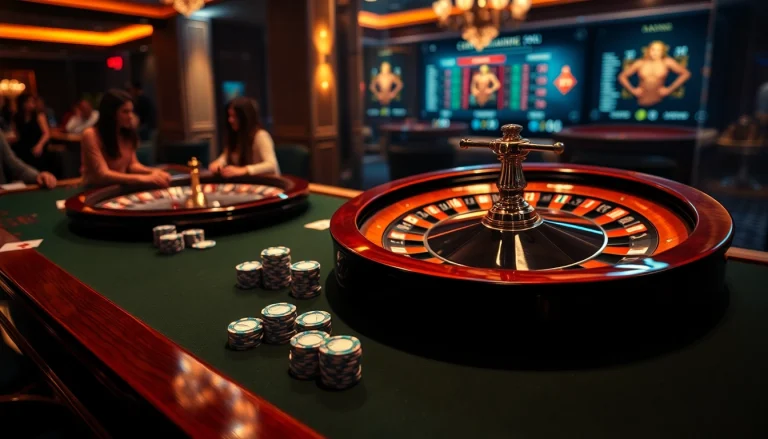 Engaging players at the ok8386 casino poker table with vibrant chips and cards.