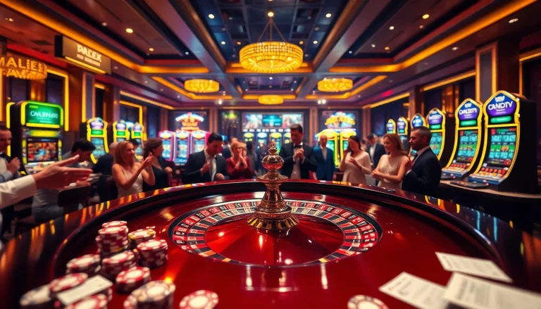 Exciting gambling scene showcasing roulette at https://f8bet.ventures/, featuring colorful chips and players.