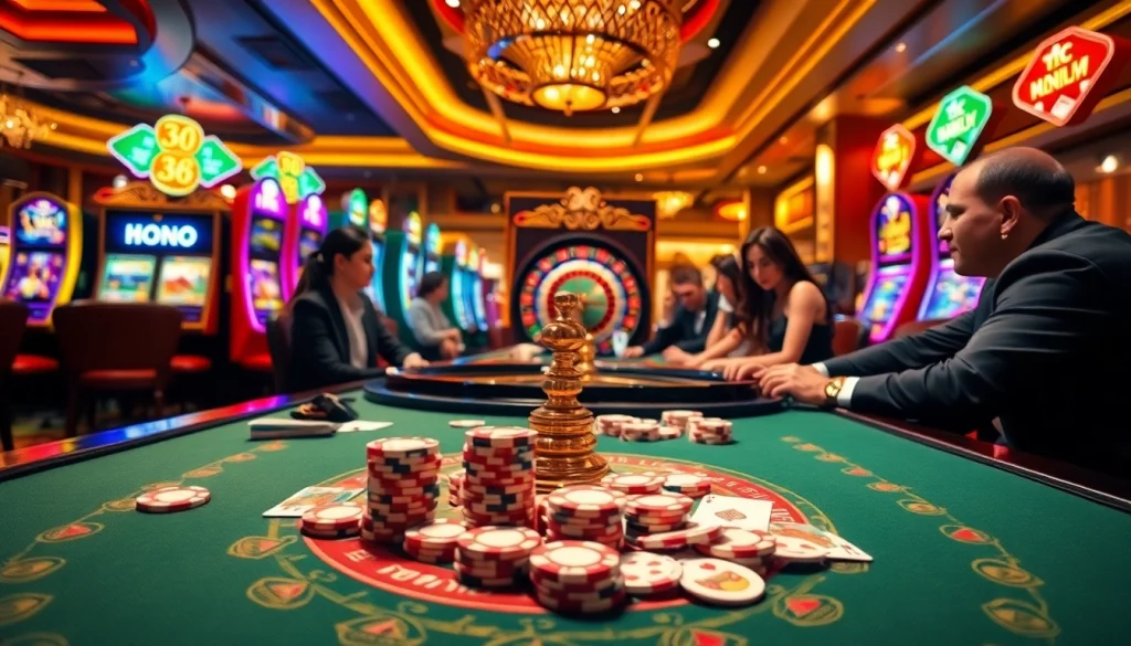 Experience the thrill of 88i nhà cái with an exciting casino scene featuring poker chips and a roulette wheel.