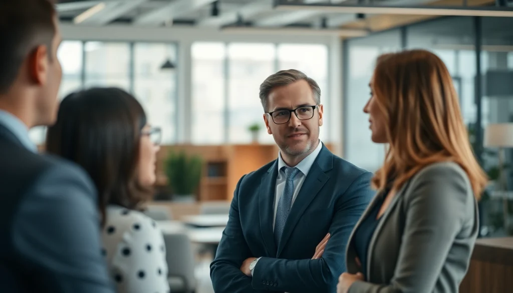 Engaging headhunter Schweiz in a professional office setting during a candidate meeting.