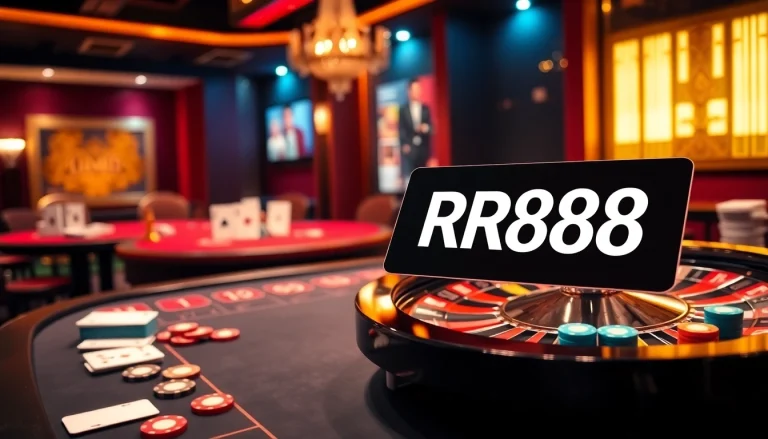 Immerse in the luxurious RR88 casino experience with vibrant roulette and poker games.