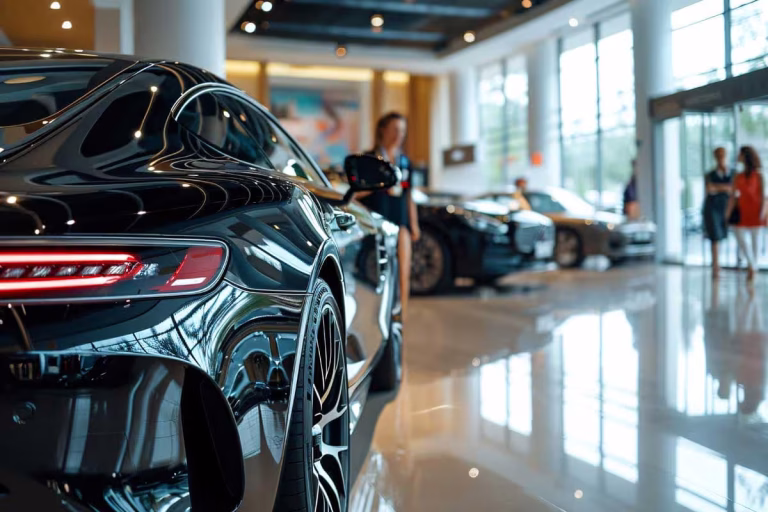 luxury-showroom-black-car-display