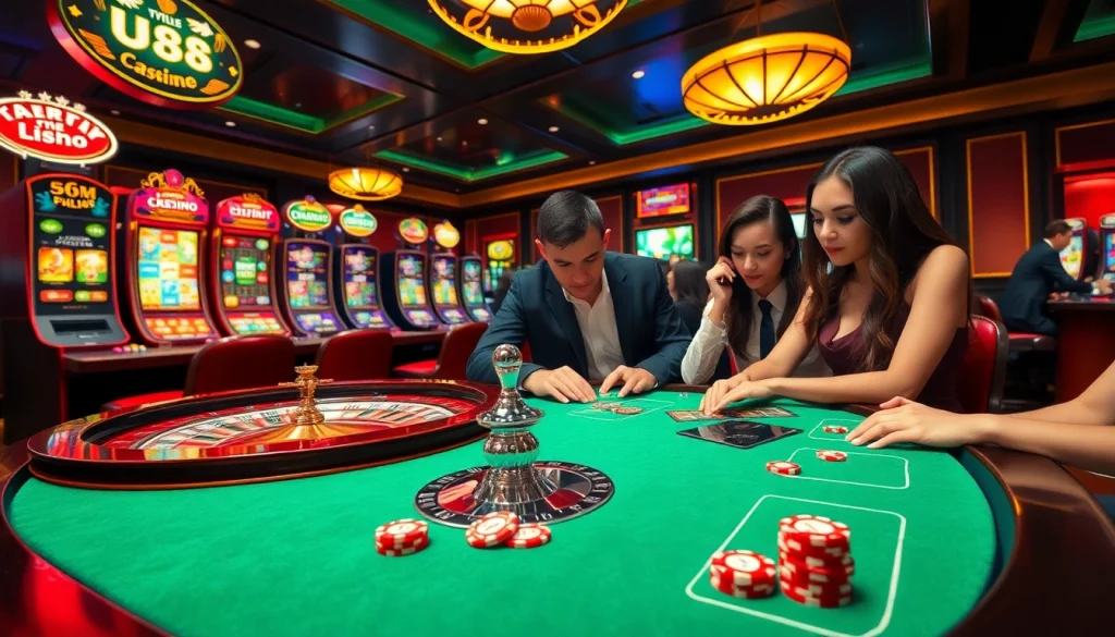 Experience thrilling gameplay at U888 casino featuring vibrant roulette and engaging players.