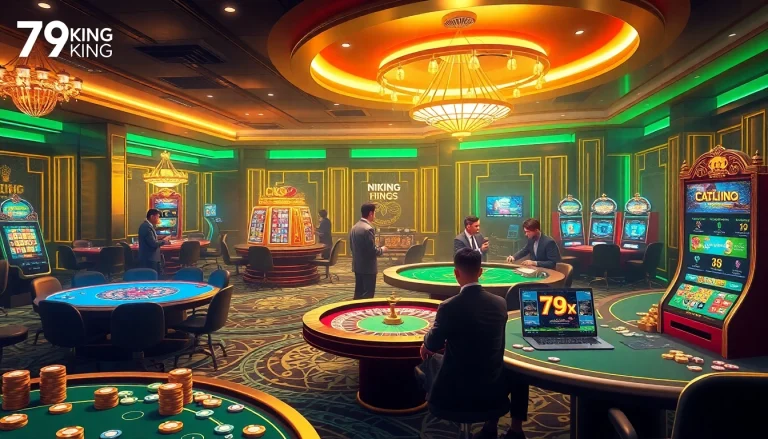 Engage with Nhà cái 79KING in a luxurious online casino experience, featuring vibrant tables and exciting gameplay.