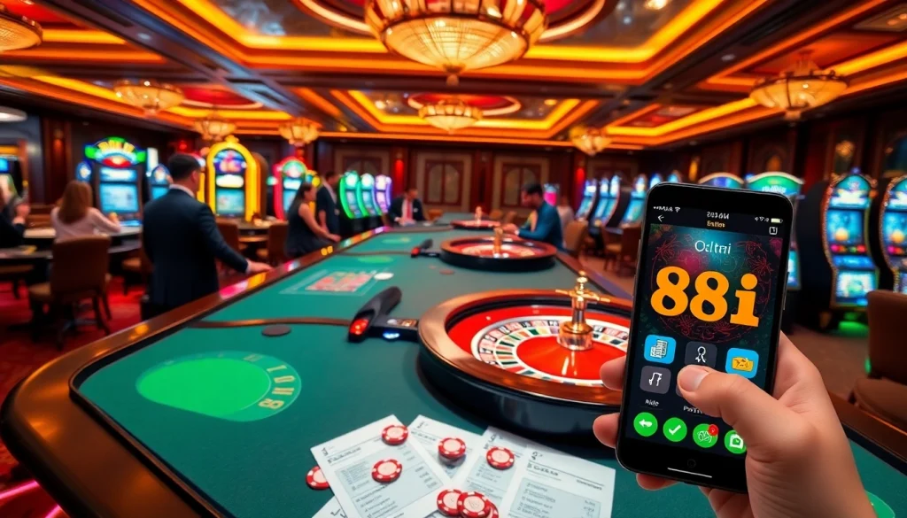 Experience the thrill of mobile gambling with the 88i game app at a luxurious casino.