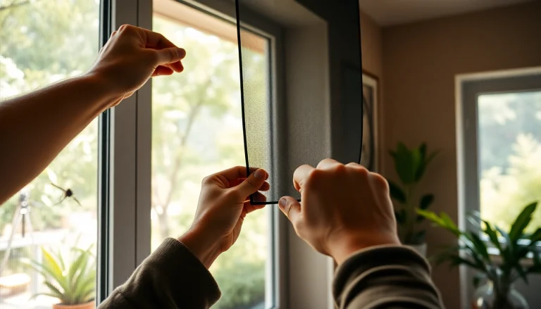 Fliegengittermaxx ist ein elegantes Fliegengitter, das in einem modernen Fensterrahmen installiert ist.