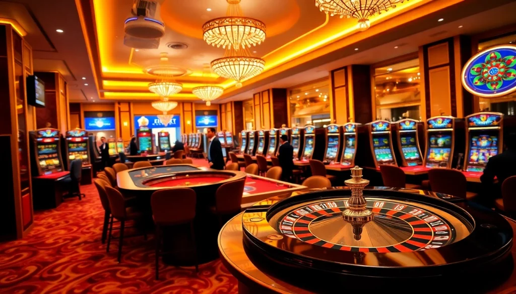 Engaging gamblers enjoying the thrill of betting at F8BET.COM's luxurious casino environment.